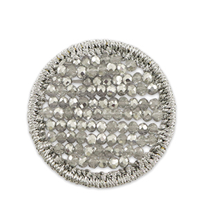 Geh&auml;kelte Anh&auml;nger mit Facettperlen 35mm Grey