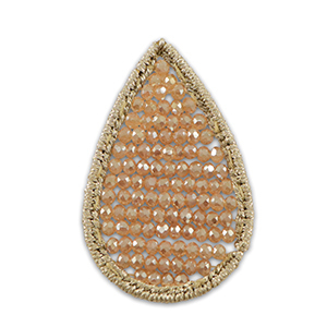 Geh&auml;kelte Anh&auml;nger mit Facettperlen Tropfen Creamy pink