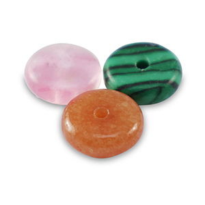 Natursteinperlen Mix Rondell 6mm Multicolour pink green