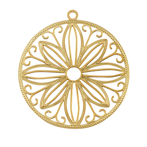 Stainless Steel - Rostfrei Stahl Anh&auml;nger Bohemian 30mm Gold