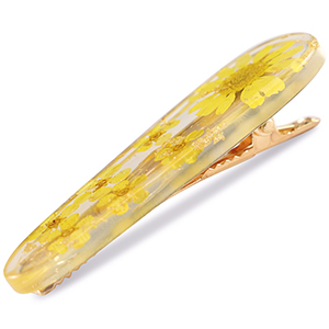 Haarschmuck hairclip mit getrockneter Blume Yellow-gold