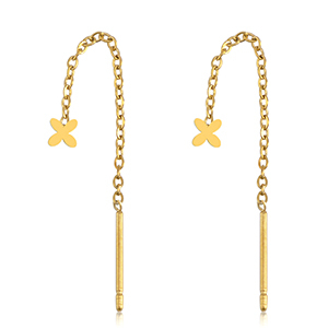 Ohrringe aus Stainless Steel - Rostfreiem Stahl Blume Gold