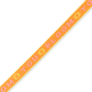 Schmuckband mit Text "you bloom" Orange-paisley purple