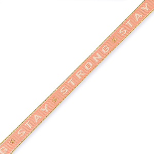 Schmuckband mit Text "stay strong" Coral red-beige