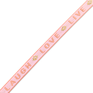 Schmuckband mit Text "live laugh love" Pink-coral pink