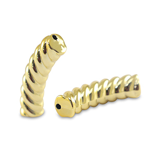 Tube Acrylperlen Twisted Gold