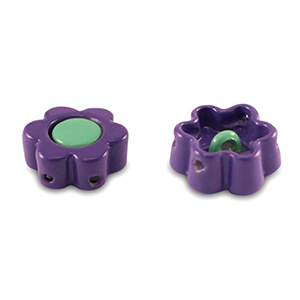 Tile beads Blume Purple-turquoise