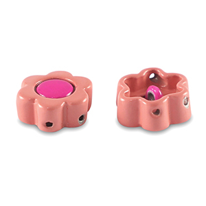Tile beads Blume Lantana pink-magenta pink