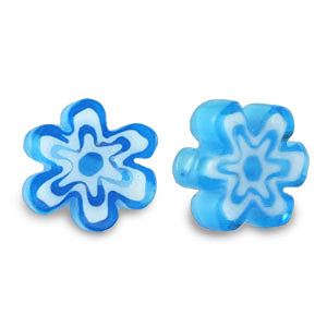 Millefiori-Perlen Blume Azure turquoise blue
