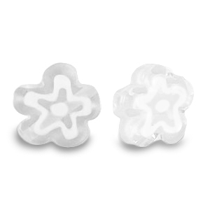 Millefiori-Perlen Blume Transparent-white
