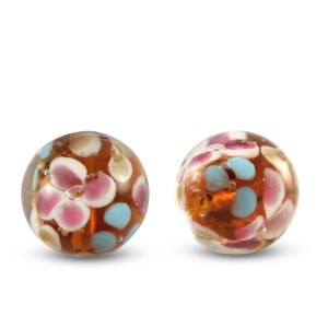 Glasperlen 14mm Transparent-amber orange