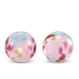 Glasperlen 14mm Transparent-pink