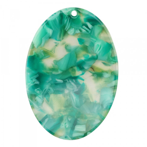 Resin Anh&auml;nger Oval Turquoise-green