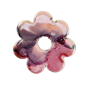 DQ Griechische Keramik Perlen Blume Rose-black