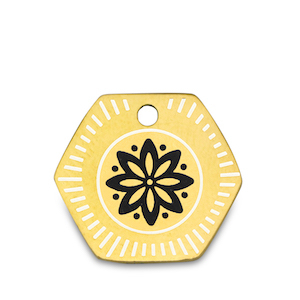 Stainless Steel - Rostfrei Stahl Anh&auml;nger Blume Gold