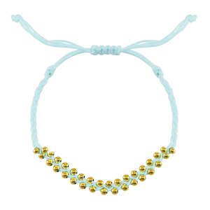 Armb&auml;nder Stainless steel Beads Mint blue-gold