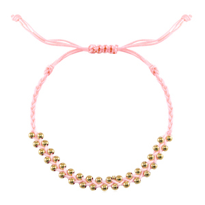Armb&auml;nder Stainless steel Beads Pink-gold