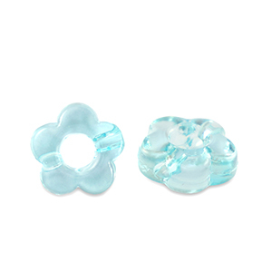 Acryl Perlen Blume Transparent turquoise blue