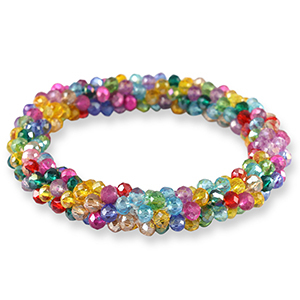 Facett Glas Armband Multicolour Yellow-pink