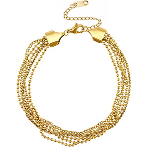 Fusskettchen aus Stainless Steel - Rostfreiem Stahl multiple Layer Gold