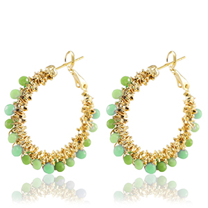 Ohrringe aus Stainless Steel - Rostfreiem Stahl Facett Green-gold