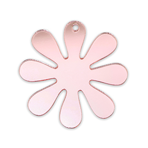 Statement-Anh&auml;nger Blume 35mm Metallic light pink