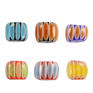 Millefiori-Perlen Tube Multicolour blue-orange