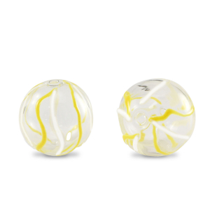 Handbemalt Glasperlen 14mm Transparent-yellow white