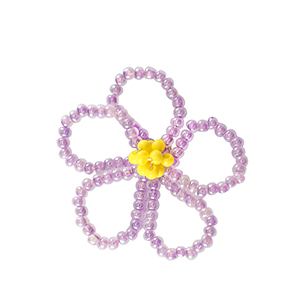 Top Facett Perlen Anh&auml;nger Blume Purple-yellow