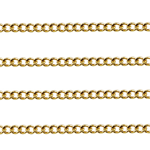 Stainless Steel - Rostfrei Stahl Schmuckzubeh&ouml;r Gliederkette Gourmet Gold