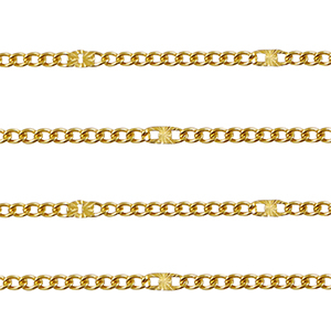 Stainless Steel - Rostfrei Stahl Schmuckzubeh&ouml;r Gliederkette Gourmet Gold