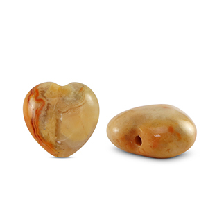 Naturstein Perlen Achat Herz Multicolour grey brown