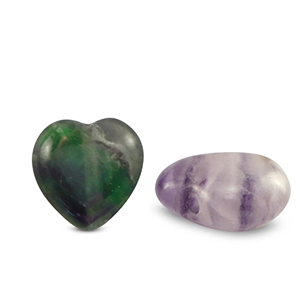 Naturstein Perlen Fluorit Herz Purple-green white