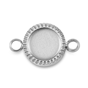 Geburtssteine Anh&auml;nger mit Fassung f&uuml;r SS16 Flatback aus Stainless Steel Silver