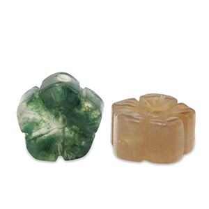 Naturstein Perlen Achat Blume Multicolour brown-green