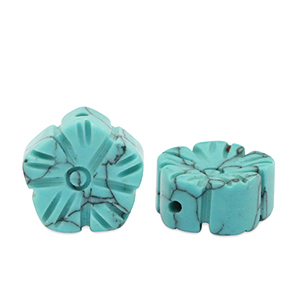 Naturstein Perlen Calcit Blume Turquois