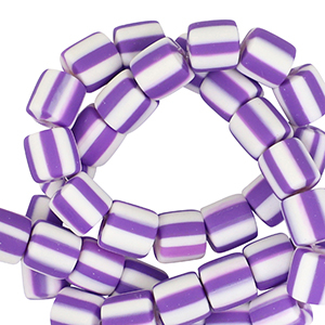 Polymer Perlen 6mm White-purple