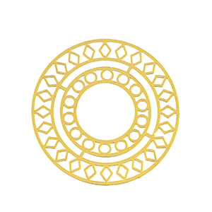 Stainless Steel - Rostfrei Stahl Anh&auml;nger Bohemian 30mm Gold