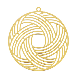 Stainless Steel - Rostfrei Stahl Anh&auml;nger Bohemian 45mm Gold