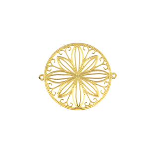 Stainless Steel - Rostfrei Stahl Anh&auml;nger Bohemian Zwischenst&uuml;ck 20mm Gold