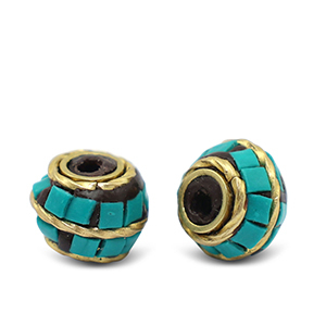 Bohemian-Perlen Turquoise-antique gold
