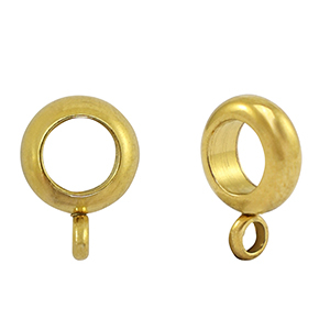 Stainless Steel - Rostfrei Stahl Perlen Disc mit &Ouml;se Gold