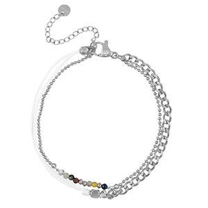 Armb&auml;nder aus Stainless Steel - Rostfreiem Stahl duo Layer Silver-white