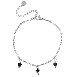 Armb&auml;nder aus Stainless Steel - Rostfreiem Stahl Stern Silver-black