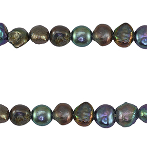 S&uuml;&szlig;wasserperlen Nugget 4-6mm Dark peacock blue