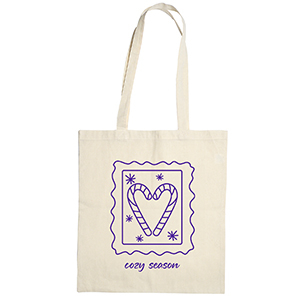 Baumwolltasche "Cozy season" Ecru beige