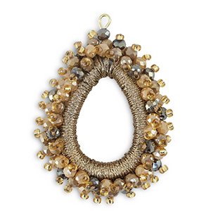 Top Facett Anh&auml;nger Tropfen Multicolour - Champagne Gold