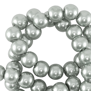 Glaswachsperlen 4mm Silver