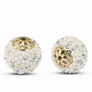 Bohemian-Perlen Glitzer off white