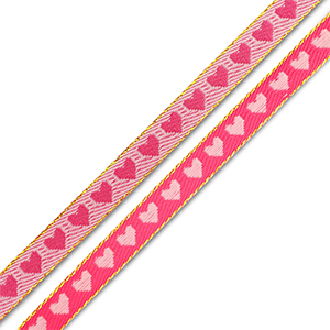 Schmuckband mit Text Herzen Fuchsia-light pink